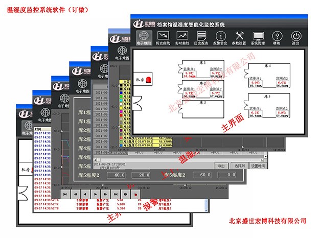 档案馆温湿度监控专用工业级组态软件HB-V1.0介绍（订做）